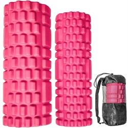 B31263-1 Комплект йога роликов 2 штуки (розовый) 30х10см, 33х14см ЭВА/АБС