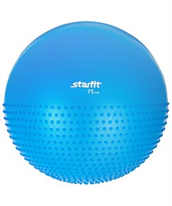 Мяч гимнастический полумассажный GB-201 75 см, антивзрыв, синий - фото 26519