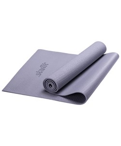 Коврик для йоги FM-101, PVC, 173x61x0,5 см, серый - фото 26795