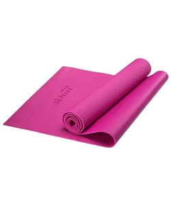 Коврик для йоги FM-101, PVC, 173x61x0,5 см, розовый - фото 26796