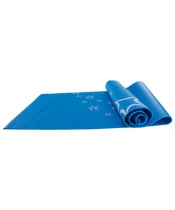 Коврик для йоги FM-102, PVC, 173x61x0,3 см, с рисунком, синий - фото 26809