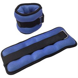 HKAW103-1 Утяжелители "ALT Sport" (2х0,3кг) (нейлон) в сумке (синие) - фото 26999