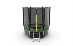 EVO JUMP External 6ft Green + Lower net Батут с внешней сеткой и лестницей диаметр 6ft зеленый + нижняя сеть - фото 34428