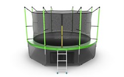 Батут EVO JUMP Internal 12ft Green + Lower net с внутренней сеткой и лестницей диаметр 12ft зеленый + нижняя сеть - фото 34551