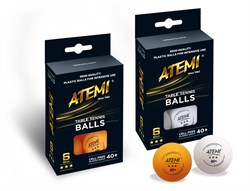 Мячи для настольного тенниса Atemi ATB301 3* оранж., 6 шт. - фото 37884
