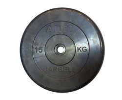 Диск обрезиненный BARBELL ATLET 15 кг / диаметр 26 мм - фото 67370