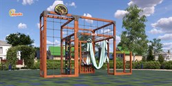Детская площадка Савушка КУБ-2 (Махагон) с гамаком для йоги - фото 67985