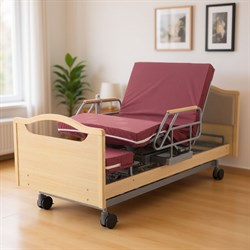 Кровать электрическая Med-Mos DB-2B с поворотным креслом в правую сторону (светлое дерево) с регулировкой высоты - фото 76068