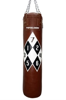 Мешок боксерский набивной С разметкой TOTALBOX кожа 30*120-45 корич - фото 85220