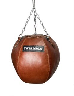 Груша боксерская набивная Шар TOTALBOX кожа 62*62-45 корич - фото 85543