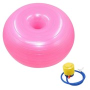 B32238 Мяч для фитнеса с насосом фитбол-пончик 50 см (розовый)