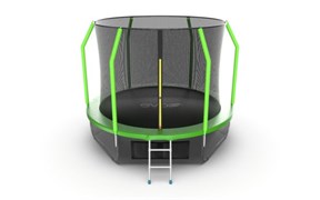 EVO JUMP Cosmo 10ft Green + Lower net Батут с внутренней сеткой и лестницей диаметр 10ft зеленый + нижняя сеть