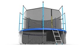 Батут EVO JUMP Internal 12ft Blue + Lower net  с внутренней сеткой и лестницей диаметр 12ft синий + нижняя сеть