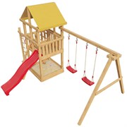 Детский игровой комплекс деревянный 5-й Элемент с качелями для дачи