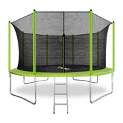 Батут ARLAND 14FT с внутренней страховочной сеткой и лестницей (Light green)
