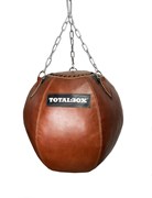 Груша боксерская набивная Шар TOTALBOX кожа 62*62-45 корич