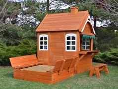 Детский домик Markvel Happy house 3 песочный дворик